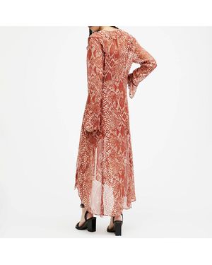 AllSaints Liana Snake Print Dress - Red