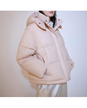 Mango Hood Quilted Coat - Pink