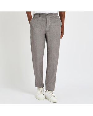 120% Lino Pantalone Uomo - Grey