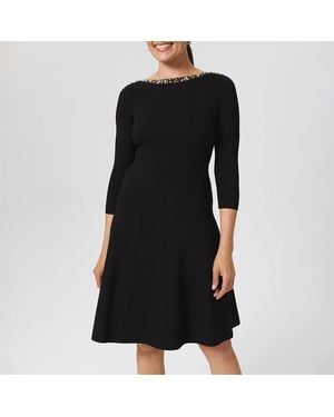 Hobbs Emily Knitted Sequin Dress - Black
