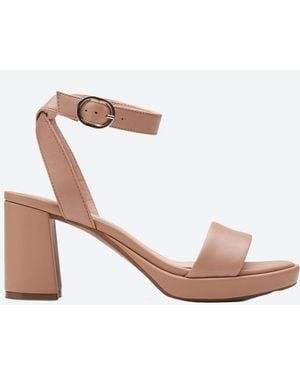 Clarks Ambyrlyn Bay Warm Leather Heeled Sandal - Pink