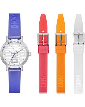 DKNY Ny6661Set Ladies Soho Watch And Straps Gift Set - White