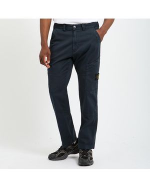 Stone Island Stretch Cotton Cargo Trousers - Blue