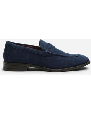 Where's That From Gavin Suede Slip On Penny Loafer - Blue