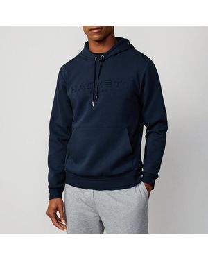 Hackett Embossed Cotton Blend Hoodie - Blue