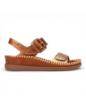 Pikolinos Leather Lightweight Summer Wedge Sandals - Brown