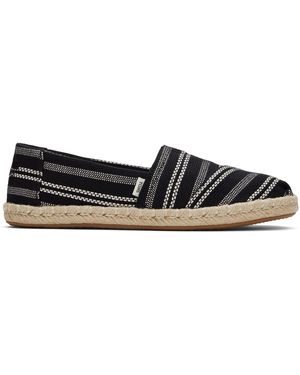 TOMS Striped Alpargata Espadrilles - Black