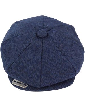 TruClothing Peaky Blinders Tweed Gatsby Flat Baker Hat With Razor Blade - Blue