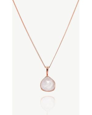 Sarah Alexandra Rose Echo Gemstone Pendant Necklace - Metallic