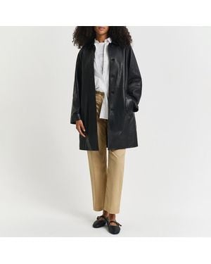 GANT Leather Buttoned Car Coat - Black