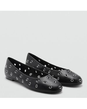 Mango Die-Cut Ballerinas - Black