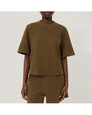 Jigsaw Ss Textured Sweatshirt Top - Green