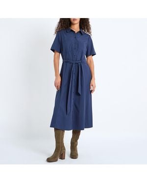 Crew Bethany Buttoned Shirt Dress - Blue