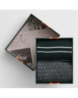 GANT Stripe And Mini Dot Socks 2 Pack - Black