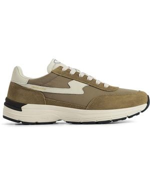 Stepney Workers Club Osier S-Strike Suede Mix Trainer - Green