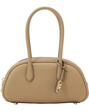 Michael Kors Lulu Small Leather Handle Satchel Bag Camel - Natural