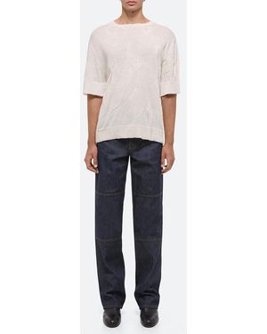 Helmut Lang Crushed Merino Wool Blend T-Shirt - White