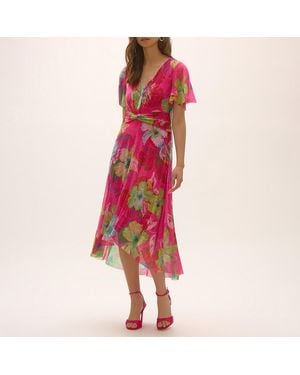 Joseph Ribkoff Floral Midi Dress - Red
