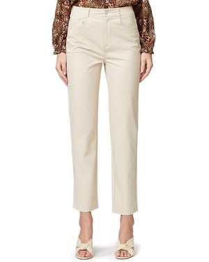 PAIGE Pu Stella Straight Leg Trousers - Natural