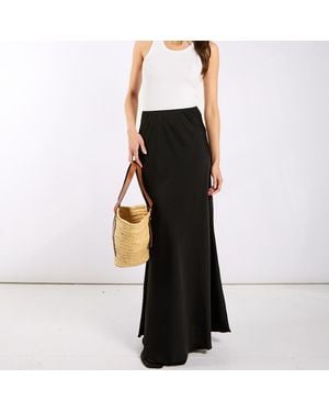 Needs No Label Satin Maxi Slip Skirt - Black