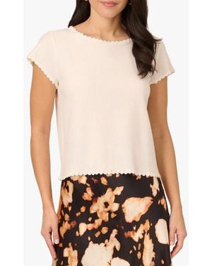 Adrianna Papell Ivory Crochet Jumper Top - White