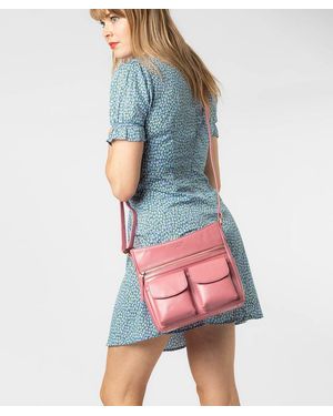 Conkca 'Bon' Blush Leather Cross Body Bag - Blue