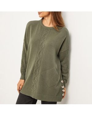 Sofiacashmere Khaki Cashmere Crew Neck Jumper - Green