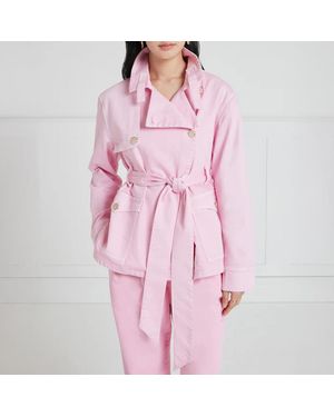 Temperley London Maye Belted Denim Jacket - Pink