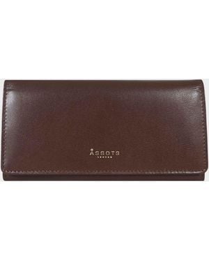 Assots London 'Claire' Real Polished Vt Vintage Leather Flap Over Purse - Brown