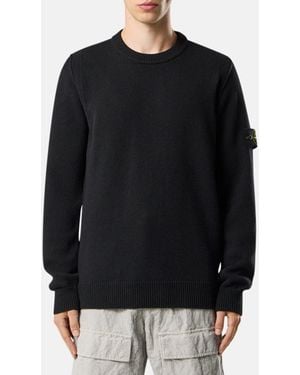 Stone Island Knitted Crew Neck Jumper - Black