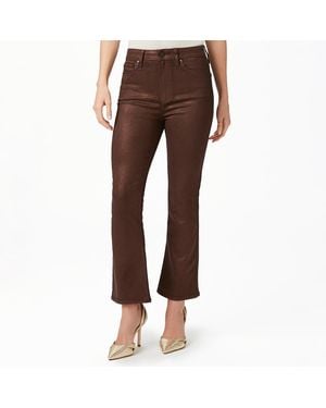 PAIGE Bronze Coated Claudine Kick Flare Jean - Brown