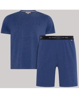 Ted Baker Nightwear T-Shirt And Short Set - Blue