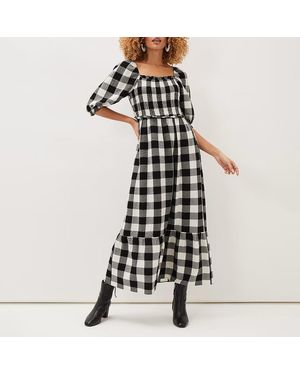 Phase Eight Gingham Check Evlin Maxi Dress - Black