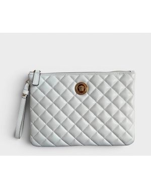 Versace Logo Medusa Quilted Pouch Tone - Metallic