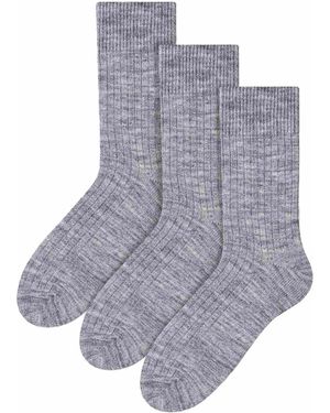 Steve Madden Light 3 Pairs Alpaca Wool Winter Thick Warm Boot Socks - Grey