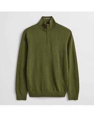 GANT Extrafine Merino Wool Half Zip Jumper - Green