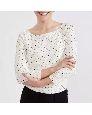 Hobbs Polka Printed Sonya Top - Grey