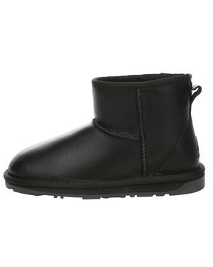 EVER AU Nappa Leather Mini Ankle Boots - Black