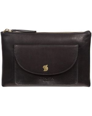 Conkca 'Treasure' Leather Clutch Bag - Black