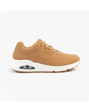 Skechers Tan 52458/Tan Trainers - White