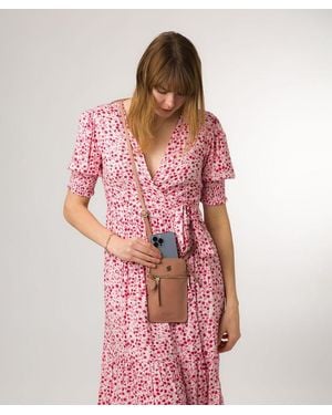 Conkca 'Bambino' Subtle Leather Cross Body Phone Bag - Pink
