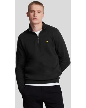 Lyle & Scott Cotton Loopback 1/4 Zip Sweatshirt - Black