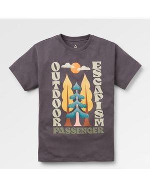 Passenger Charcoal Tall Pines Cotton T-Shirt - Grey