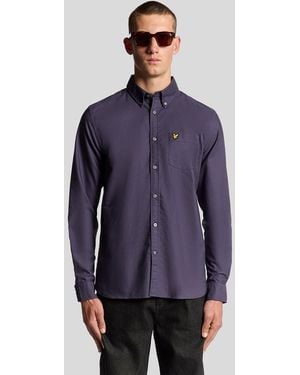 Lyle & Scott Cotton Button Down Oxford Shirt - Blue