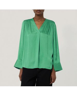 Jigsaw Light Recycled Satin Tunic Top - Green
