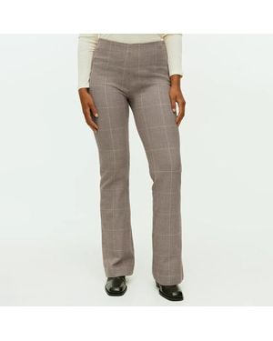 ARKET Check Flared Cotton Blend Trousers - Grey