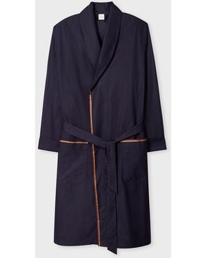 Paul Smith Stripe Detail Dressing Gown - Blue
