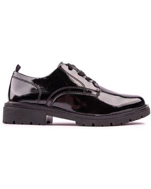 Jana Patent Derby Shoes - Black
