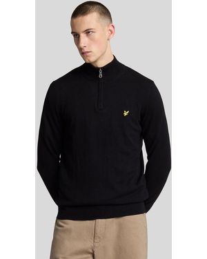Lyle & Scott Cotton Merino 1/4 Zip Jumper - Black