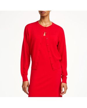 By Malene Birger Montie Wool Silk Blend Cardigan - Red